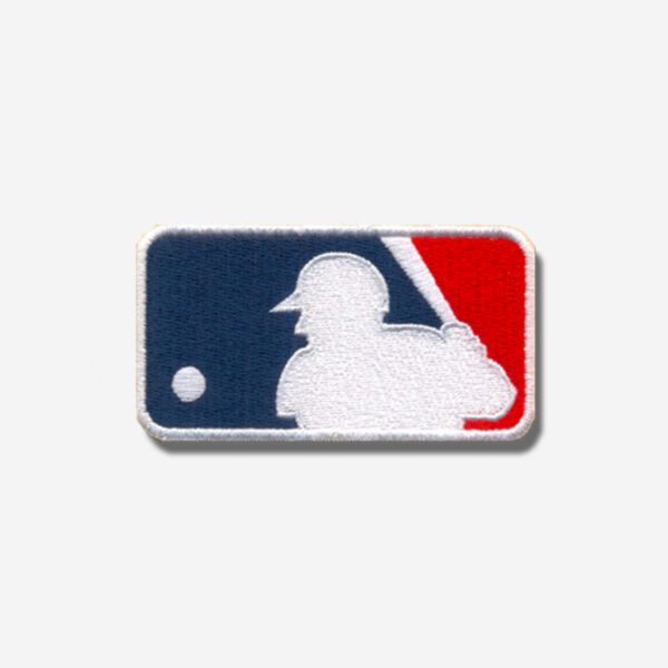 Major League Baseball Logo 2 Embroidered Iron On Patches Major League Baseball logo embroidered iron-on patch with detailed stitching and vibrant colors.