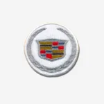 Cadillac car logo embroidered iron-on patch with detailed stitching and vibrant colors.
