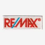 Digital image of a REMAX Logo Embroidered Iron On Patch, ideal for custom apparel and accessories.