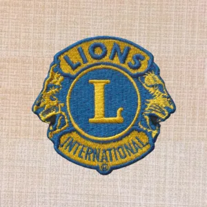 Lions Club Logo Embroidered Iron On Patch