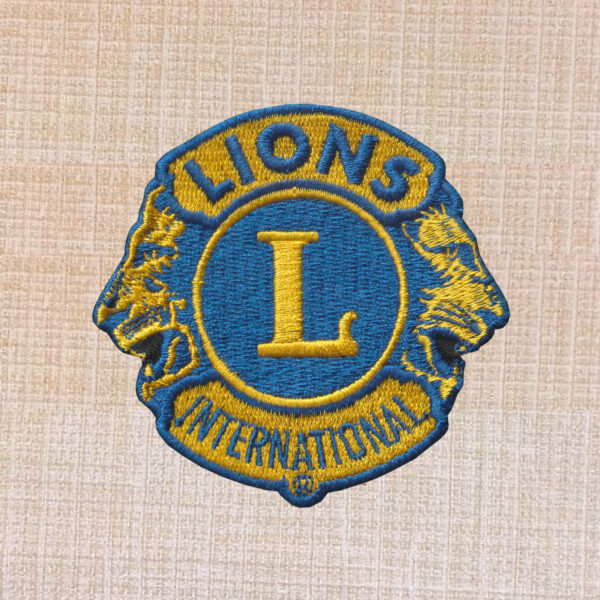 Lions Club Logo Embroidered Iron On Patch