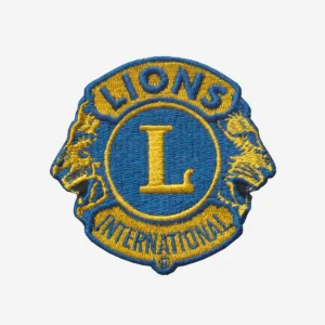 Lions Club Logo Embroidered Iron On Patch