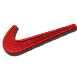 Red Nike Swoosh Embroidered Iron On Patches