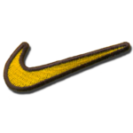 Yellow and Black Nike Swoosh Embroidered Iron On Patches