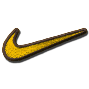 Yellow and Black Nike Swoosh Embroidered Iron On Patches