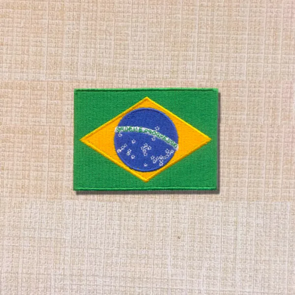 Brazil's Flag Embroidered Iron On Patch