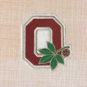 Ohio State Buckeye Leaf Logo Embroidered Iron On Patch