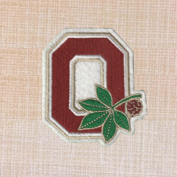 Ohio State Buckeye Leaf Logo Embroidered Iron On Patch