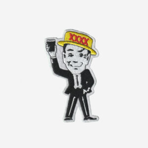 XXXX Man embroidered iron on patch for fans of Australian beer
