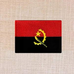 AngolaFlag Embroidered Iron On Patch