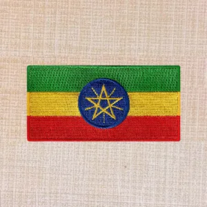 Ethiopia Flag Embroidered Iron On Patch