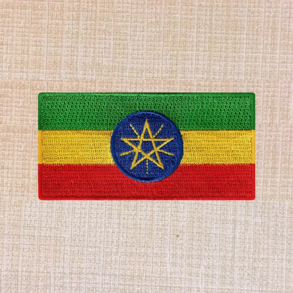 Ethiopia Flag Embroidered Iron On Patch