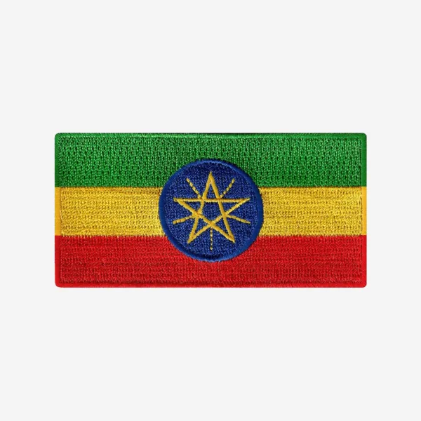 Ethiopia Flag Embroidered Iron On Patch Ethiopia Flag Embroidered Iron On Patch