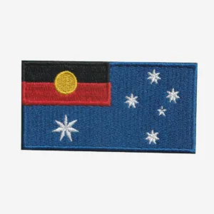 Australian Flag with Aboriginal Flag Embroidered Iron On Patch