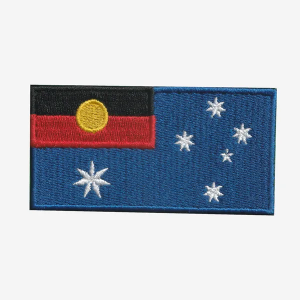 Australian Flag with Aboriginal Flag Embroidered Iron On Patch Australian Flag with Aboriginal Flag Embroidered Iron On Patch
