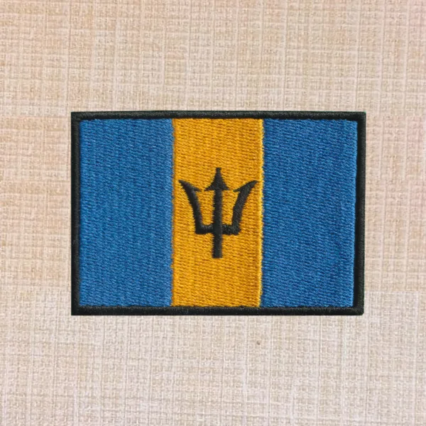 Barbados Flag Embroidered Iron On Patch