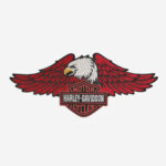 Harley Davidson Logo with Eagle Embroidered Iron On Patch