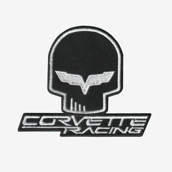 Corvette Racing Jake Skull Logo Embroidered Iron On Patch Corvette Racing Jake Skull Logo Embroidered Iron On Patch