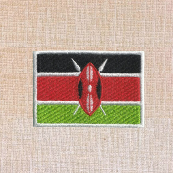 Flag of Kenya Embroidered Iron On Patch