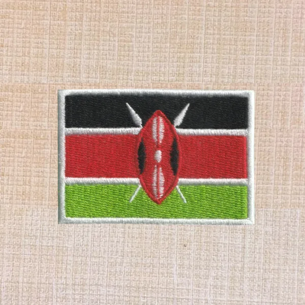 Flag of Kenya Embroidered Iron On Patch