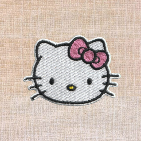 Hello Kitty Face Embroidered Iron On Patch