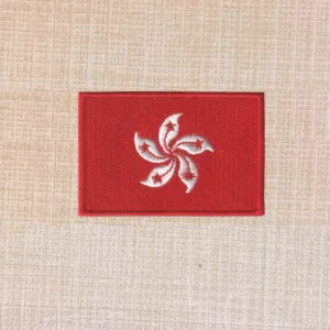 Hong Kong Flag Embroidered Iron On Patch