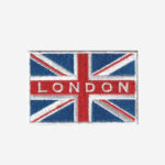 London Text On A British Union Jack Flag Embroidered Iron On Patch
