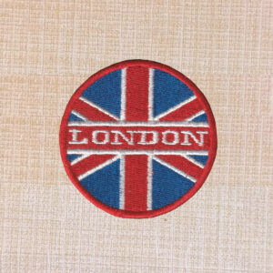 Round London Flag Embroidered Iron On Patch
