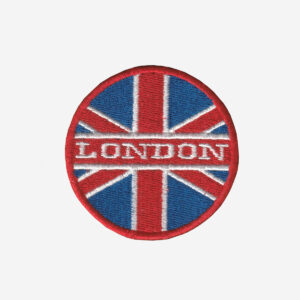 Round London Flag Embroidered Iron On Patch