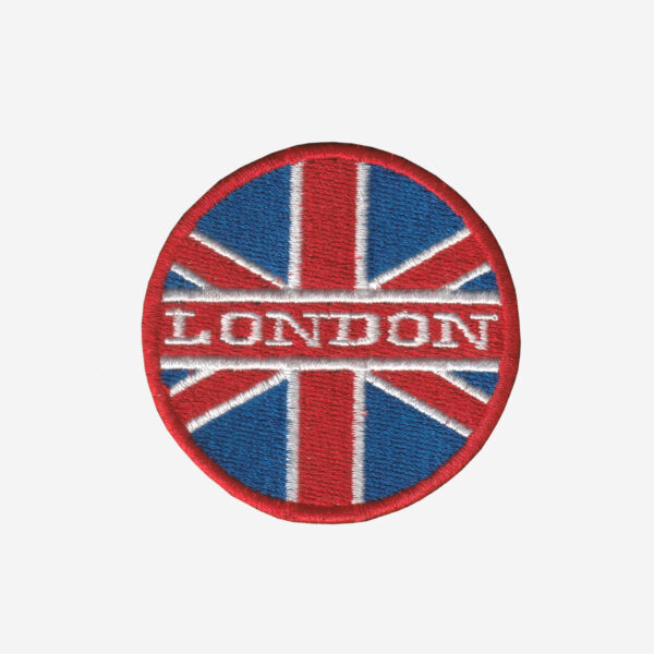 Round London Flag Embroidered Iron On Patch Round London Flag Embroidered Iron On Patch