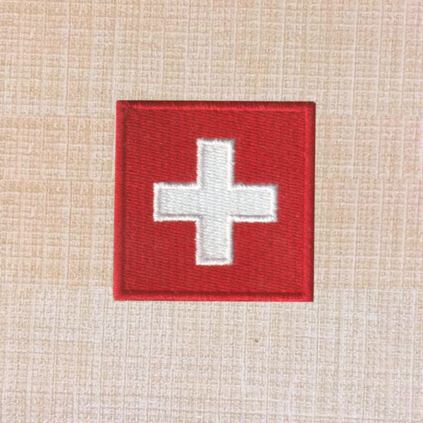 Switzerland Flag Embroidered Iron On Patch