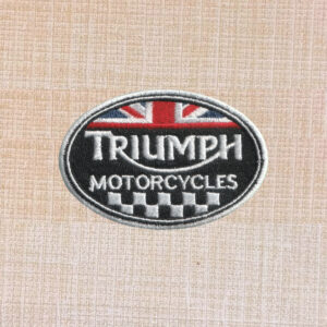 Triumph Logo with England Flag Embroidered Iron On Patch