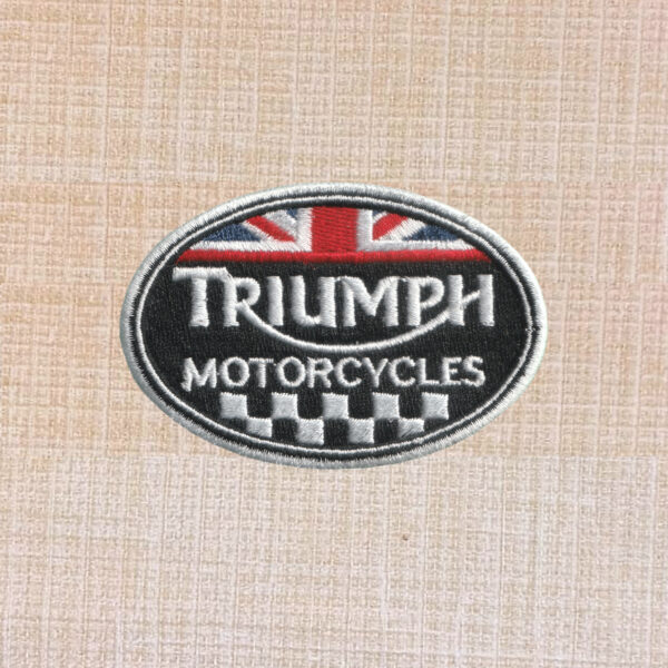 Triumph Logo with England Flag Embroidered Iron On Patch