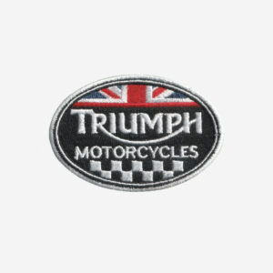Triumph Logo with England Flag Embroidered Iron On Patch