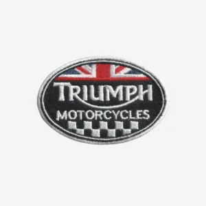 Triumph Logo with England Flag Embroidered Iron On Patch