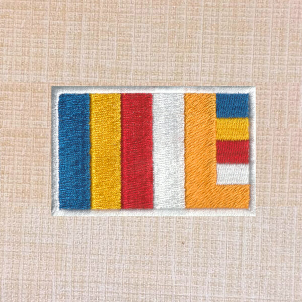 Buddhist Flag Embroidered Iron On Patch