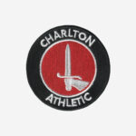 Charlton Athletic Football Club embroidered iron-on patch for fan apparel and accessories.