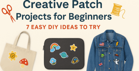 DIY tote bag with embroidered patches