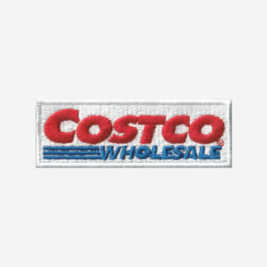 Costco Wholesale logo embroidered iron-on patch for uniforms, hats, and work bags.