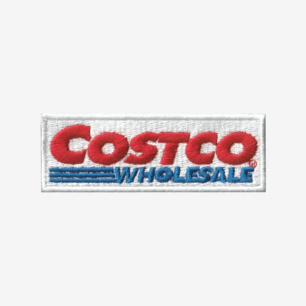 Costco Wholesale Logo Embroidered Iron On Patch Costco Wholesale logo embroidered iron-on patch for uniforms, hats, and work bags.