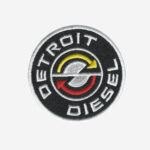 Detroit Diesel logo embroidered iron-on patch for workwear, uniforms, and accessories.