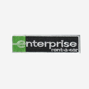 Enterprise Rent-A-Car logo embroidered iron-on patch for uniforms and travel gear.
