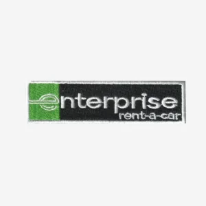 Enterprise Rent-A-Car logo embroidered iron-on patch for uniforms and travel gear.