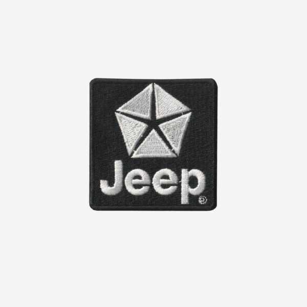 Jeep Logo Embroidered Iron On Patch Jeep logo embroidered iron-on patch for outdoor apparel, gear, and accessories.