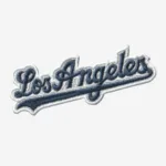 Los Angeles Dodgers embroidered iron-on patch for MLB fan apparel and accessories.