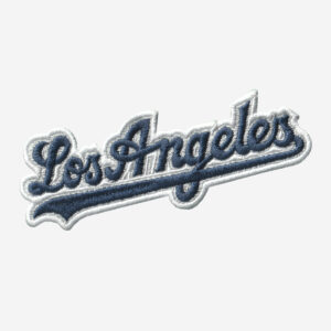 Los Angeles Dodgers embroidered iron-on patch for MLB fan apparel and accessories.