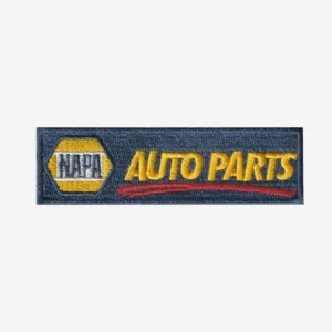 NAPA Auto Parts logo embroidered iron-on patch for mechanic uniforms and gear.