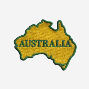 Embroidered iron-on patch of Australia map outline