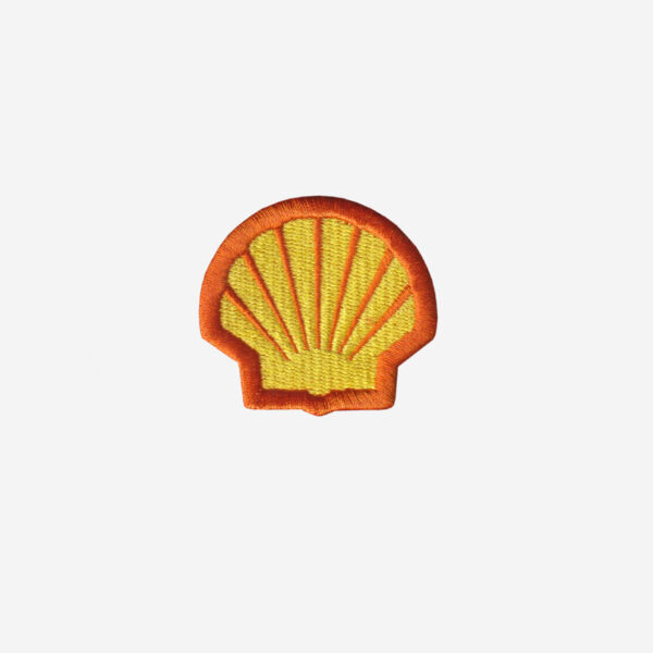 Shell Logo Embroidered Iron-On Patch – Retro Oil & Gas Badge for Jackets, Hats, and Workwear