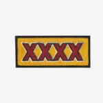 XXXX Gold Lager embroidered iron-on patch with beer logo